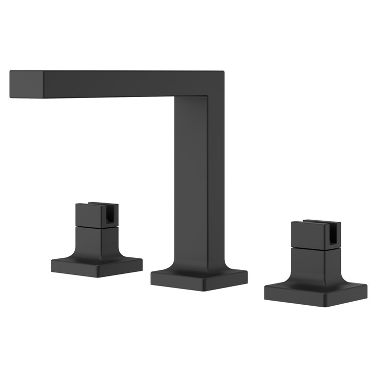 Lavatory Faucet Verve Widespread 8 to 15 Inch Spread Less Handle WaterSense/CALGreen Matte Black 1.2 Gallons per Minute Deck Push and Seal 3 Hole - Image 1