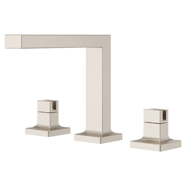 Lavatory Faucet Verve Widespread 8 to 15 Inch Spread Less Handle WaterSense/CALGreen Brushed Nickel 1.2 Gallons per Minute Deck Push and Seal 3 Hole - Image 1
