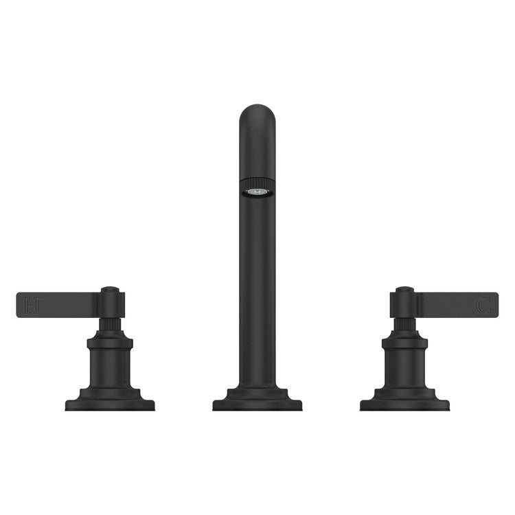 Lavatory Faucet Winter Park Widespread 8 to 15 Inch Spread 2 Lever ADA WaterSense/CALGreen Spot Defense Matte Black 1.2 Gallons per Minute Deck Push and Seal 3 Hole - Image 3