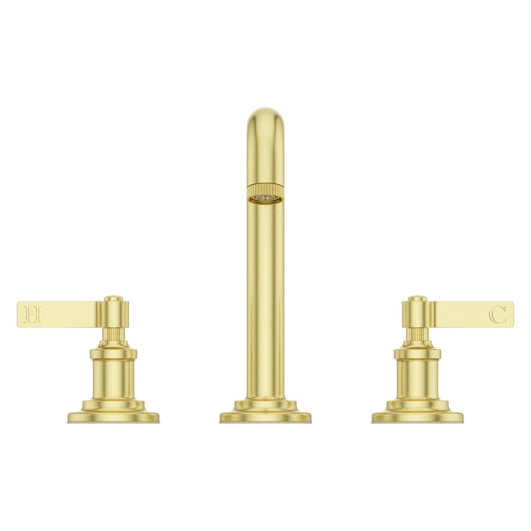 Lavatory Faucet Winter Park Widespread 8 to 15 Inch Spread 2 Lever ADA WaterSense/CALGreen Brushed Gold 1.2 Gallons per Minute Deck Push and Seal 3 Hole - Image 3