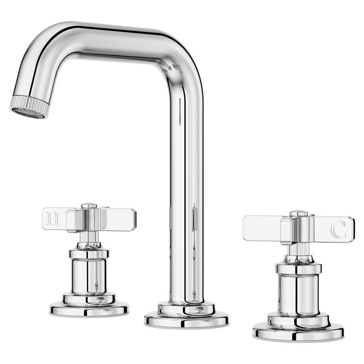 Lavatory Faucet Winter Park Widespread 8 to 15 Inch Spread 2 Cross ADA WaterSense/CALGreen Polished Chrome 1.2 Gallons per Minute Deck Push and Seal 3 Hole - Image 1