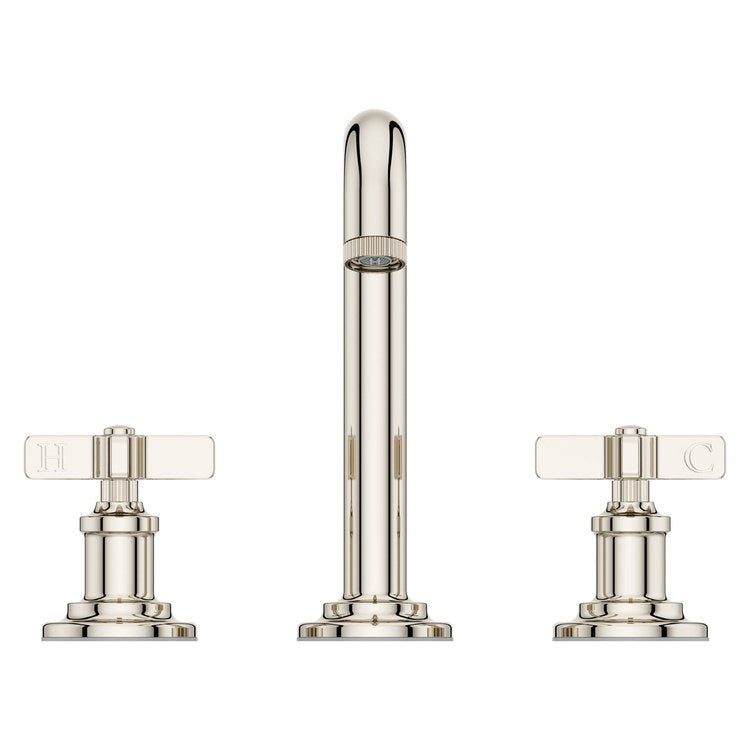 Lavatory Faucet Winter Park Widespread 8 to 15 Inch Spread 2 Cross ADA WaterSense/CALGreen Polished Nickel 1.2 Gallons per Minute Deck Push and Seal 3 Hole - Image 3