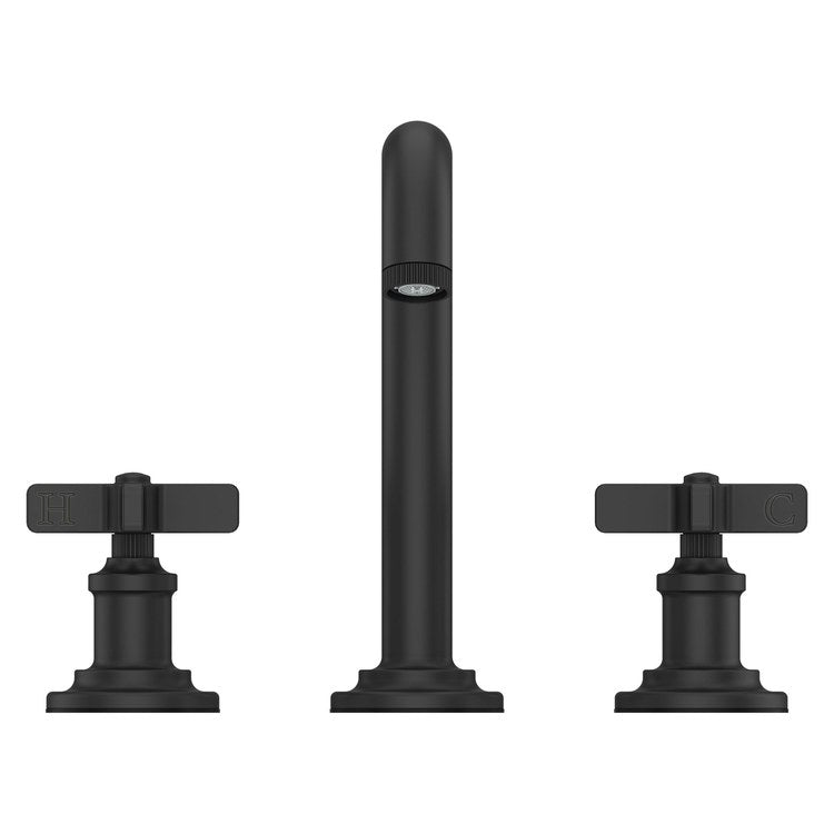 Lavatory Faucet Winter Park Widespread 8 to 15 Inch Spread 2 Cross ADA WaterSense/CALGreen Spot Defense Matte Black 1.2 Gallons per Minute Deck Push and Seal 3 Hole - Image 3