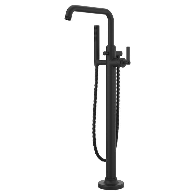 Tub Filler Trim Winter Park Freestanding with Wand 1 Lever Spot Defense Matte Black WaterSense/CALGreen ADA 9-3/8 Inch Spread Floor 6.5 Gallons per Minute - Image 1