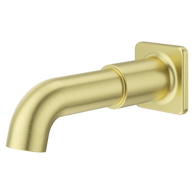 Tub Spout Transitional Square Non-Diverter Brushed Gold Metal 1/2-14 Inch NPT - Image 1