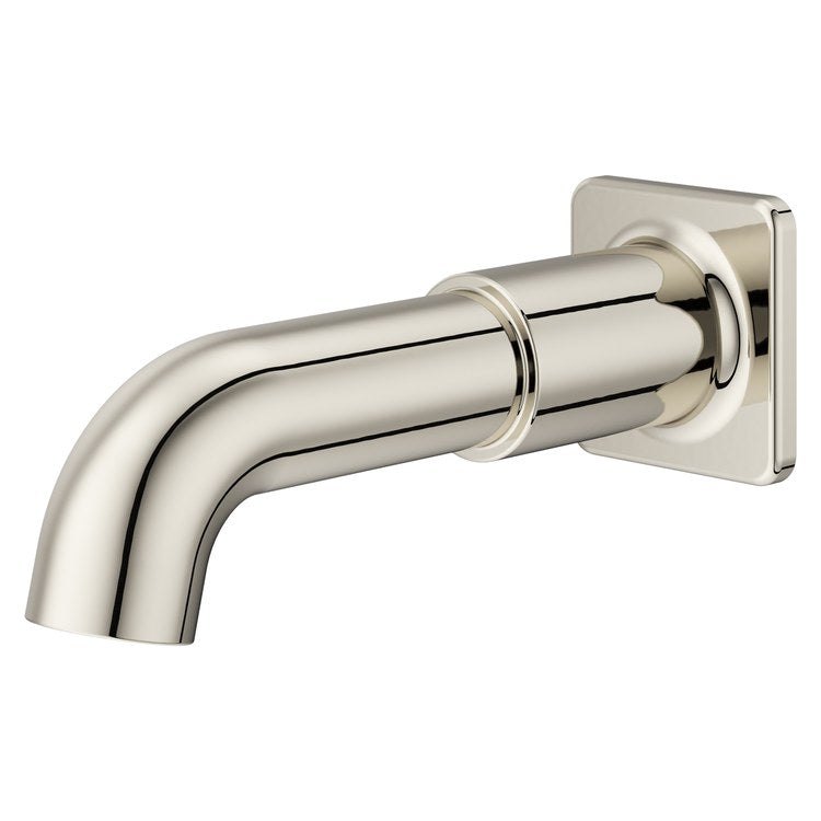 Tub Spout Transitional Square Non-Diverter Polished Nickel Metal 1/2-14 Inch NPT - Image 1