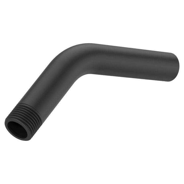 Shower Arm Curved Less Flange Matte Black 6 Inch Brass Wall
