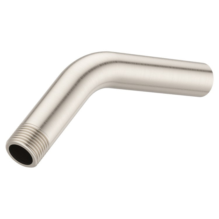 Shower Arm Curved Less Flange Brushed Nickel 6 Inch Brass Wall