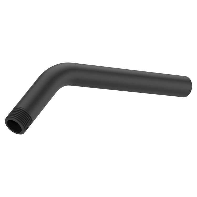 Shower Arm Curved Less Flange Matte Black 9 Inch Brass Wall
