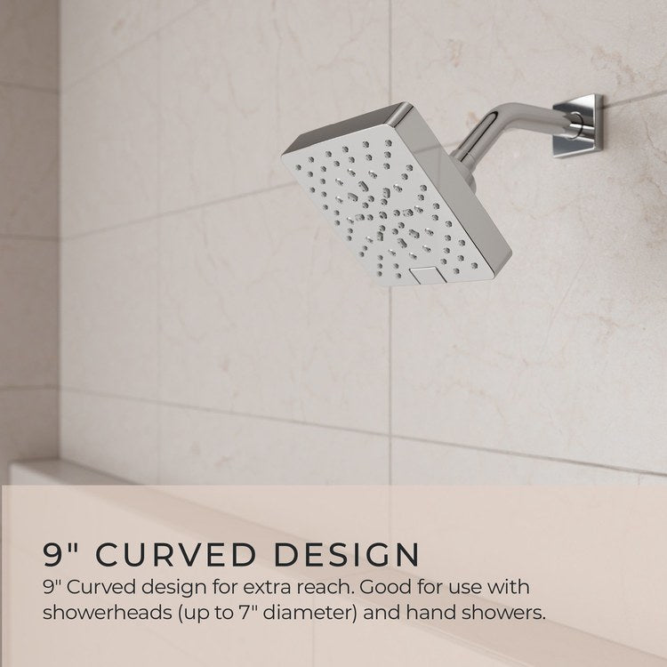 Shower Arm Curved Less Flange Polished Chrome 9 Inch Brass Wall - Image 2