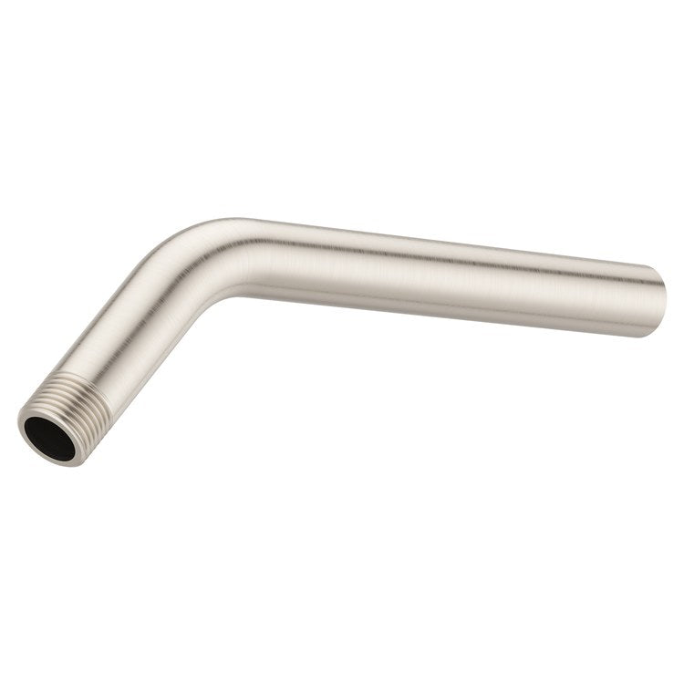 Shower Arm Curved Less Flange Brushed Nickel 9 Inch Brass Wall