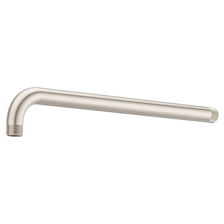 Shower Arm Straight Less Flange Brushed Nickel 14 Inch Brass Wall