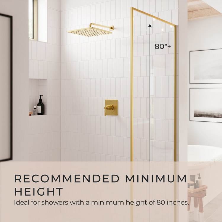 Shower Arm Straight Less Flange Brushed Gold 18 Inch Brass Wall - Image 2