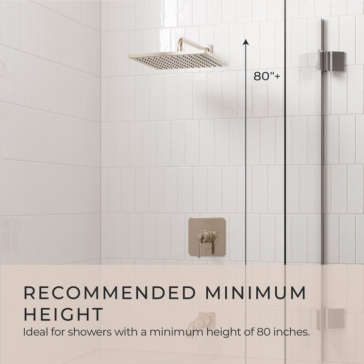 Shower Arm Straight Less Flange Polished Nickel 18 Inch Brass Wall - Image 2