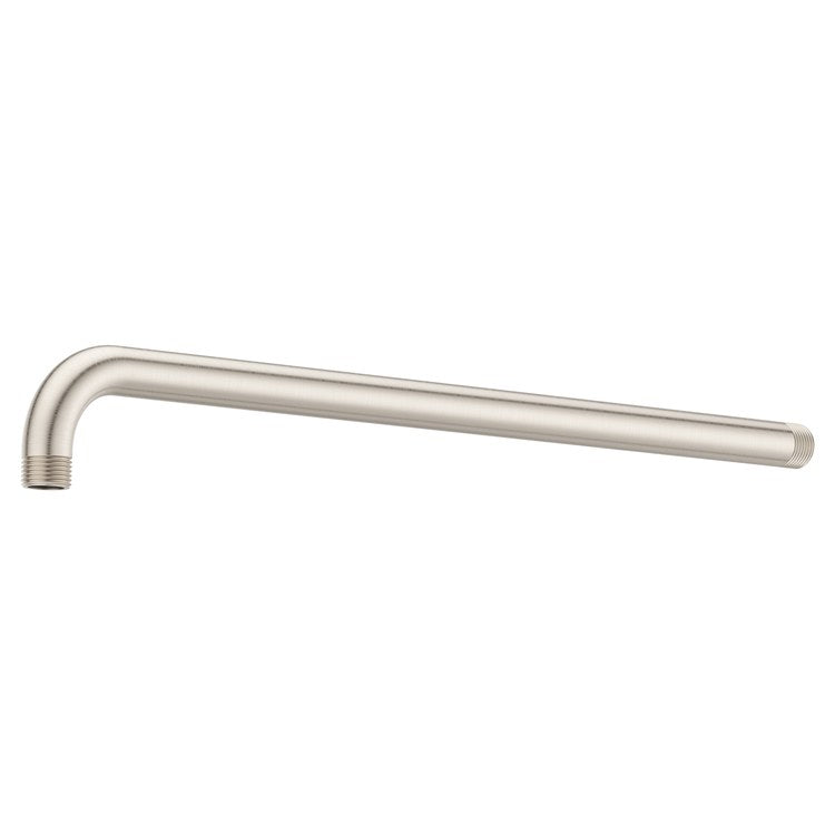 Shower Arm Straight Less Flange Brushed Nickel 18 Inch Brass Wall