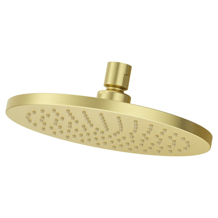 Showerhead 1 Functions Modern Raincan Brushed Gold 7-7/8 Inch 1.75 Gallons per Minute Round for 1/2 IN Shower Arm - Image 1