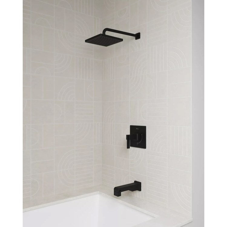 Showerhead 1 Functions Modern Raincan Matte Black 7-15/16 Inch 1.75 Gallons per Minute Square Ceiling/Wall for 1/2 IN Straight Shower Arm - Image 2