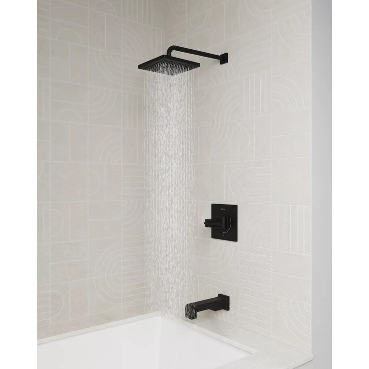Showerhead 1 Functions Modern Raincan Matte Black 7-15/16 Inch 1.75 Gallons per Minute Square Ceiling/Wall for 1/2 IN Straight Shower Arm - Image 3