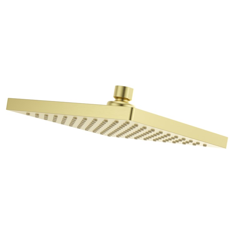 Showerhead 1 Functions Modern Raincan Brushed Gold 7-15/16 Inch 1.75 Gallons per Minute Square Ceiling/Wall for 1/2 IN Straight Shower Arm - Image 1
