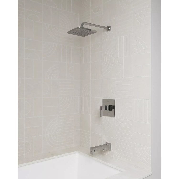 Showerhead 1 Functions Modern Raincan Polished Chrome 7-15/16 Inch 1.75 Gallons per Minute Square Ceiling/Wall for 1/2 IN Straight Shower Arm - Image 2