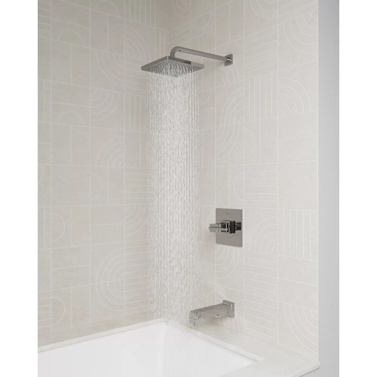 Showerhead 1 Functions Modern Raincan Polished Chrome 7-15/16 Inch 1.75 Gallons per Minute Square Ceiling/Wall for 1/2 IN Straight Shower Arm - Image 3