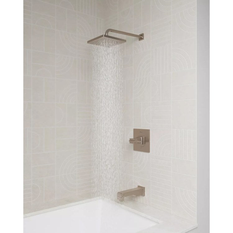 Showerhead 1 Functions Modern Raincan Brushed Nickel 7-15/16 Inch 1.75 Gallons per Minute Square Ceiling/Wall for 1/2 IN Straight Shower Arm - Image 3