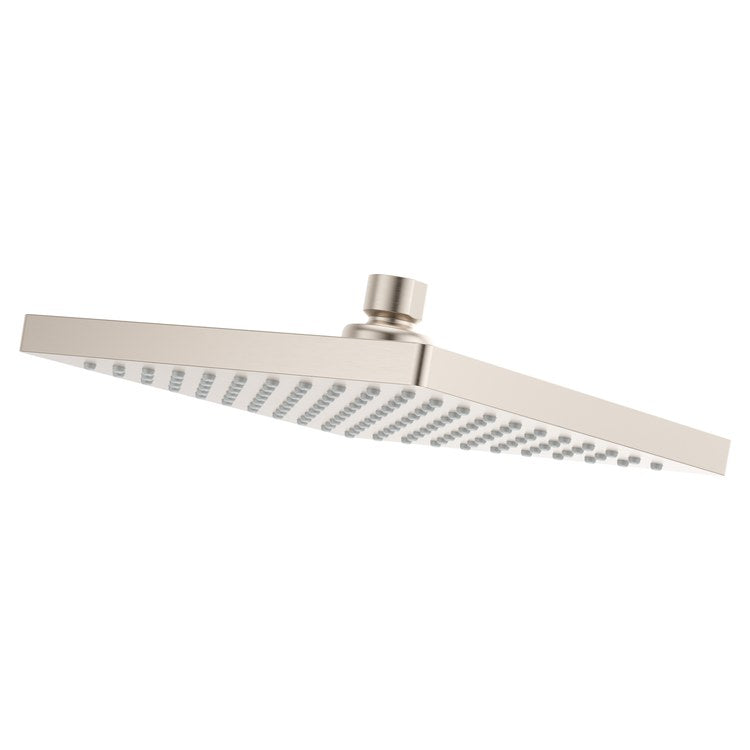 Showerhead 1 Functions Modern Raincan Brushed Nickel 7-15/16 Inch 1.75 Gallons per Minute Square Ceiling/Wall for 1/2 IN Straight Shower Arm - Image 1