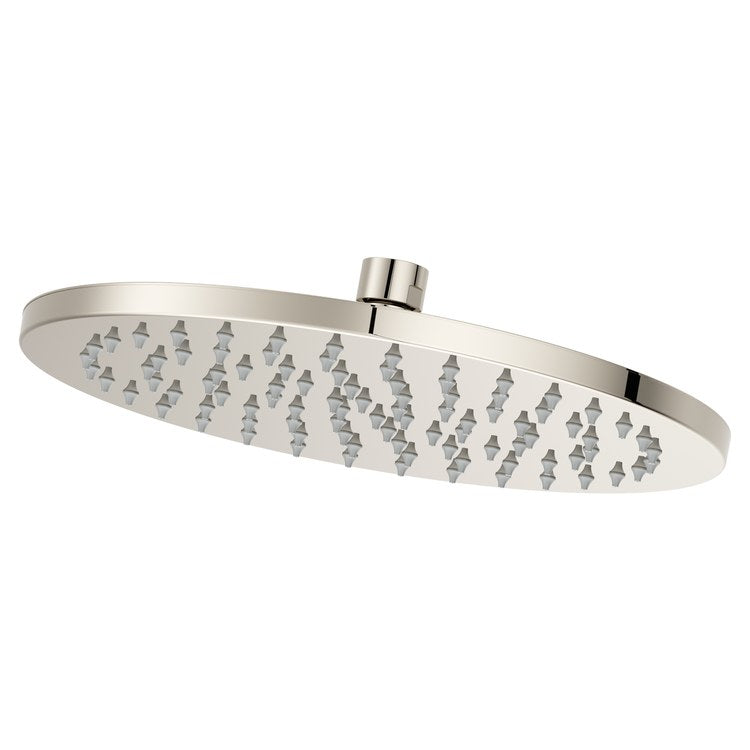 Showerhead 1 Functions Modern Raincan Polished Nickel 10 Inch 1.75 Gallons per Minute Round Ceiling/Wall for 1/2 IN Straight Shower Arm - Image 1