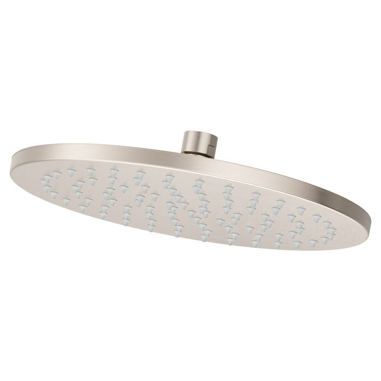 Showerhead 1 Functions Modern Raincan Brushed Nickel 10 Inch 1.75 Gallons per Minute Round Ceiling/Wall for 1/2 IN Straight Shower Arm - Image 1