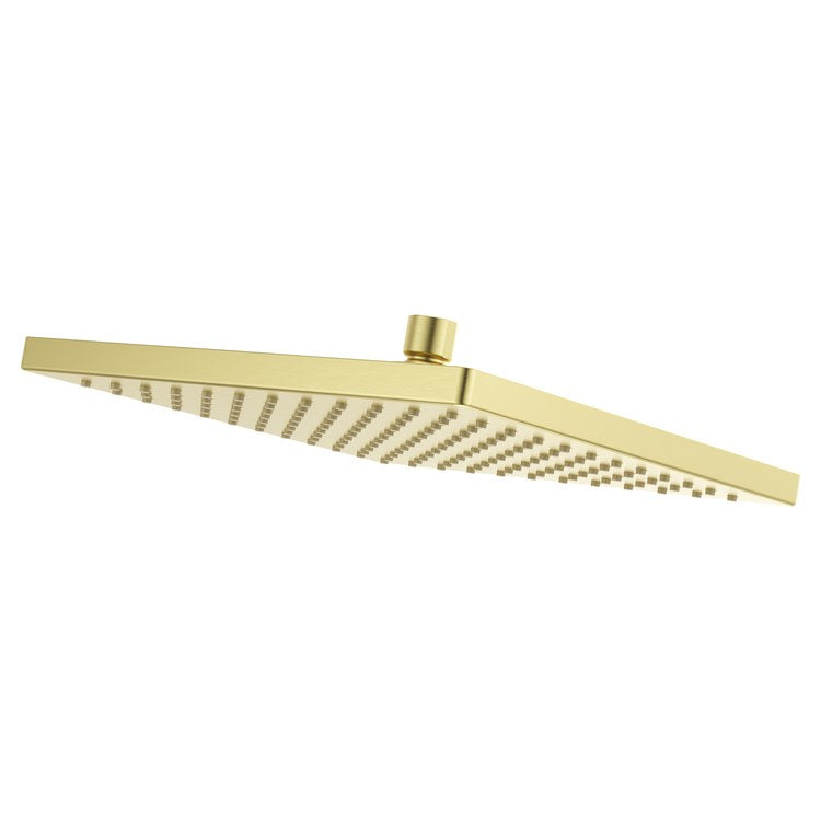 Showerhead 1 Functions Modern Raincan Brushed Gold 10 Inch 1.75 Gallons per Minute Square Ceiling/Wall for 1/2 IN Straight Shower Arm