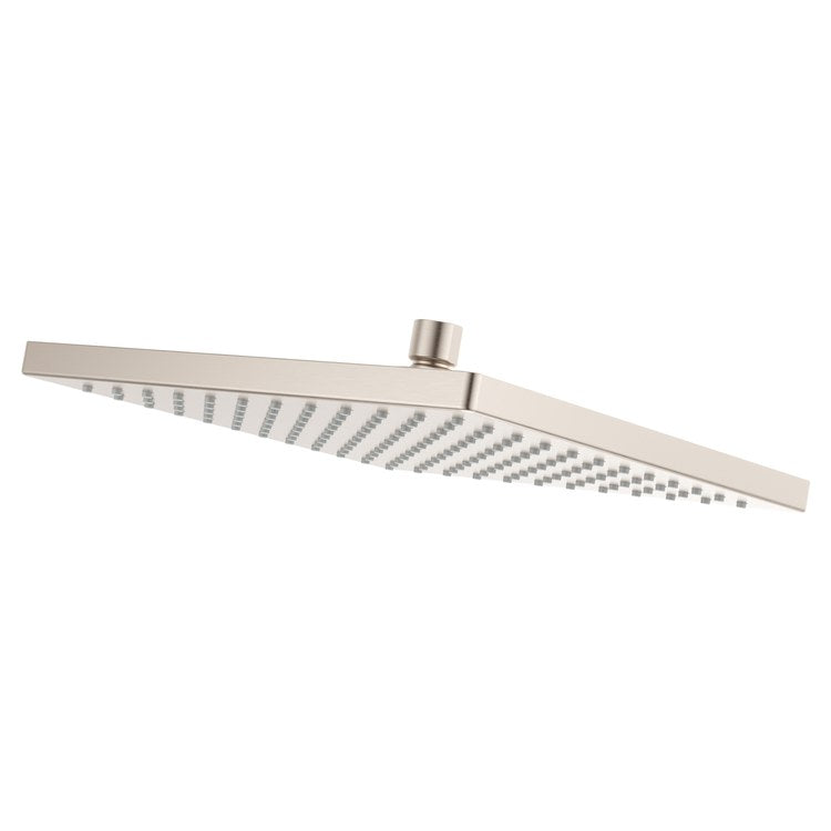 Showerhead 1 Functions Modern Raincan Brushed Nickel 10 Inch 1.75 Gallons per Minute Square Ceiling/Wall for 1/2 IN Straight Shower Arm - Image 1