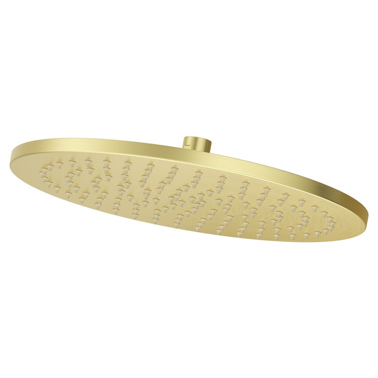 Showerhead 1 Functions Modern Raincan Brushed Gold 12 Inch 1.75 Gallons per Minute Round Ceiling/Wall for 1/2 IN Straight Shower Arm - Image 1