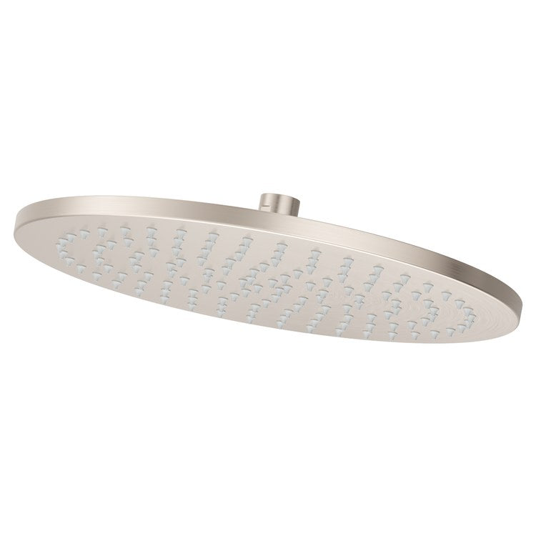 Showerhead 1 Functions Modern Raincan Brushed Nickel 12 Inch 1.75 Gallons per Minute Round Ceiling/Wall for 1/2 IN Straight Shower Arm - Image 1