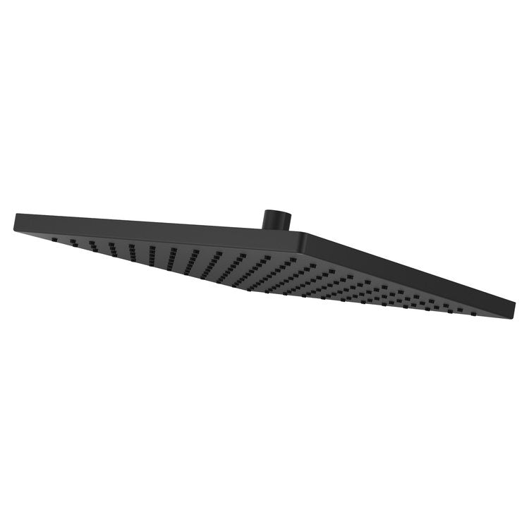 Showerhead 1 Functions Modern Raincan Matte Black 12 Inch 1.75 Gallons per Minute Square Ceiling/Wall for 1/2 IN Straight Shower Arm