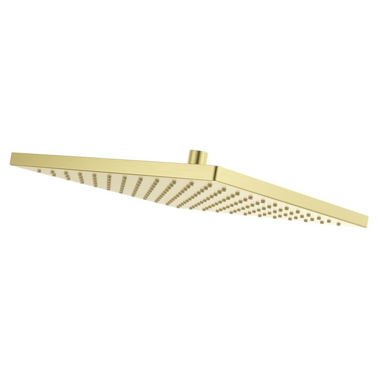 Showerhead 1 Functions Modern Raincan Brushed Gold 12 Inch 1.75 Gallons per Minute Square Ceiling/Wall for 1/2 IN Straight Shower Arm - Image 1