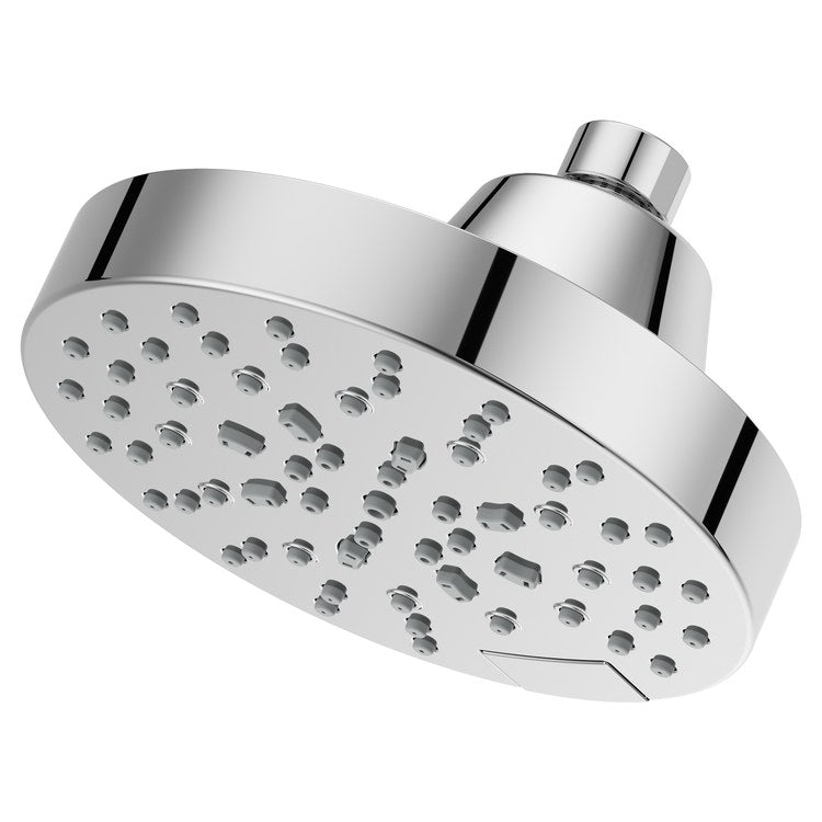 Showerhead 5 Functions Modern Polished Chrome 5-1/2 Inch 1.75 Gallons per Minute Push Button Switch Round ADA