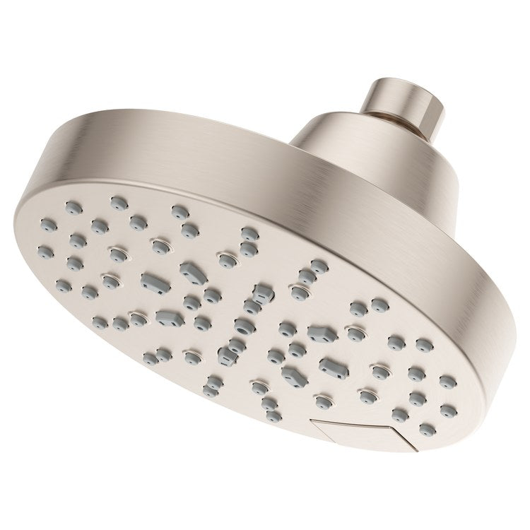 Showerhead 5 Functions Modern Brushed Nickel 5-1/2 Inch 1.75 Gallons per Minute Push Button Switch Round ADA - Image 1
