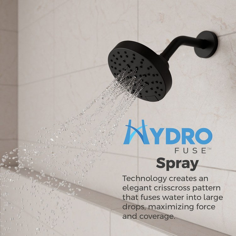 Showerhead 5 Functions Modern Spot Defense Matte Black 5-1/2 Inch 1.75 Gallons per Minute Push Button Switch Round ADA - Image 3