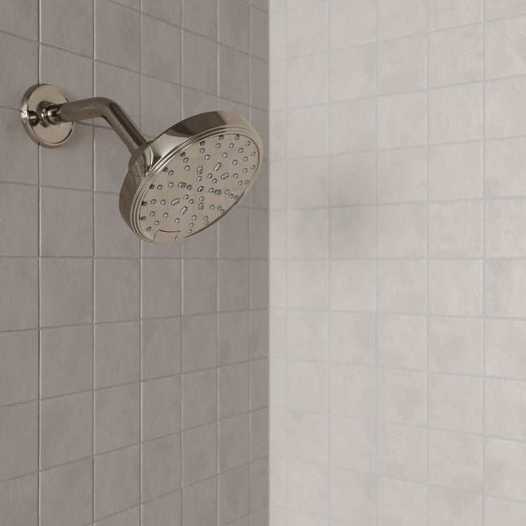 Showerhead 5 Functions Transitional Polished Nickel 5-13/16 Inch 1.75 Gallons per Minute Push Button Switch Round ADA - Image 2