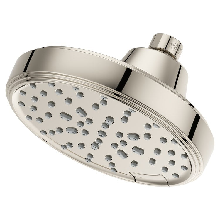 Showerhead 5 Functions Transitional Polished Nickel 5-13/16 Inch 1.75 Gallons per Minute Push Button Switch Round ADA - Image 1
