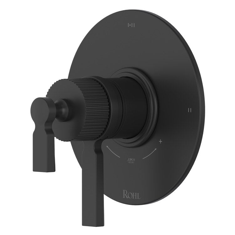 Thermostatic and Pressure Balance Valve Trim Apadana 1 Function Shared 3 Functions 2 Lever Matte Black cUPC 1/2 Inch ADA - Image 1