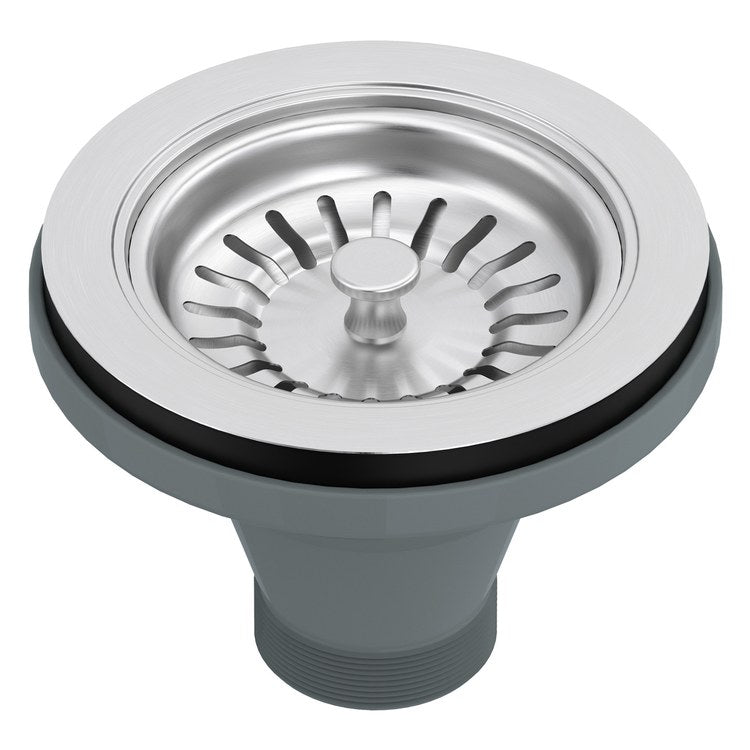 Basket Strainer Manual Pop-Up Stainless Steel 3-1/2 Inch Stainless Steel 1-1/2 Inch Male