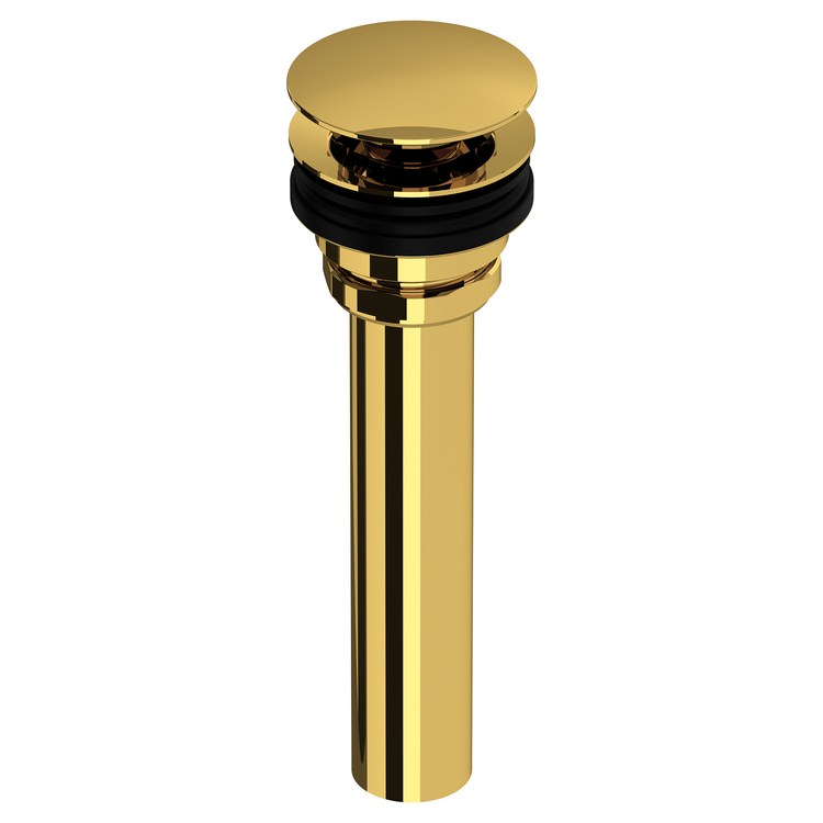 Push Drain Pop-Up with 6 Inch Tailpiece 2-15/32 Inch Unlacquered Brass Brass for Lavatory Sink with Standard 1-3/4 IN Drain Hole
