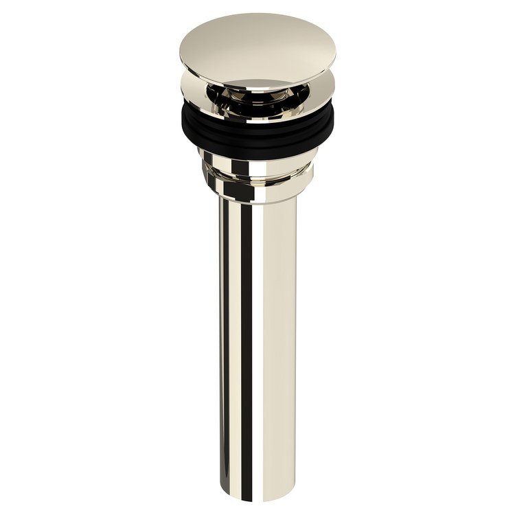 Push Drain Pop-Up with 6 Inch Tailpiece 2-15/32 Inch Polished Nickel Brass for Lavatory Sink with Standard 1-3/4 IN Drain Hole