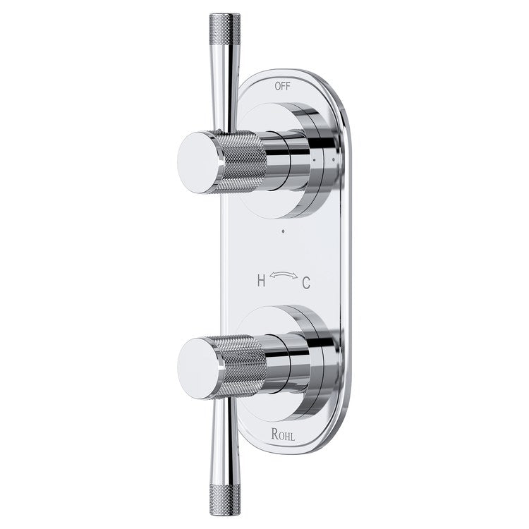 Thermostatic Trim Amahle Oval with Diverter 2 Lever Polished Chrome 1/2 Inch - Image 1