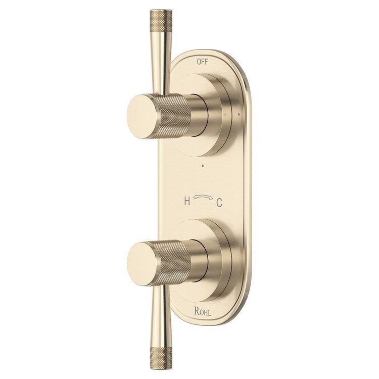 Thermostatic Trim Amahle Oval with Diverter 2 Lever Satin Nickel 1/2 Inch