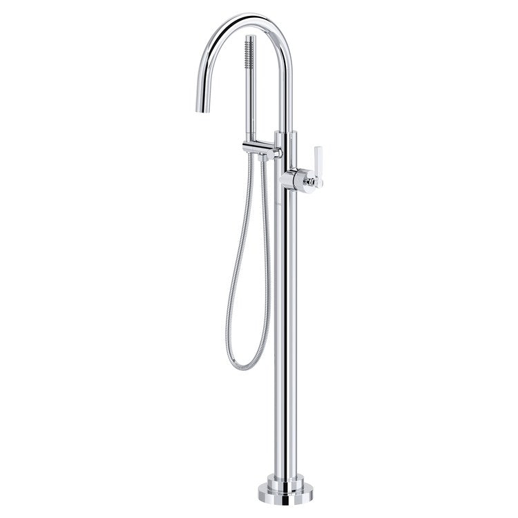 Tub Filler Trim Apadana with Handshower 1 Lever Polished Chrome cUPC ADA Floor Mount 12 Gallons per Minute - Image 1