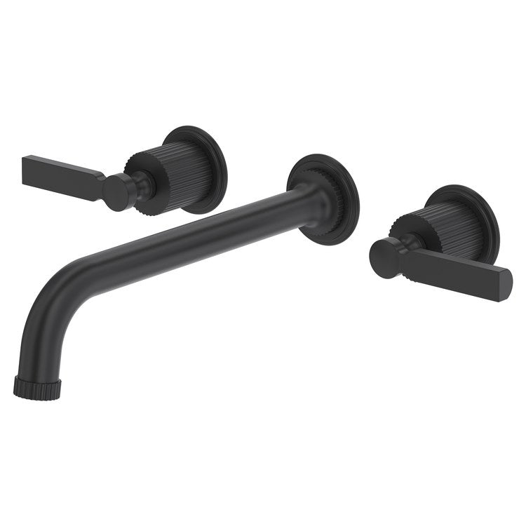 Tub Filler Trim Apadana 2 Lever Matte Black cUPC ADA 8 Inch Spread Wall Mount 10 Gallons per Minute