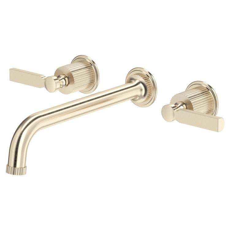 Tub Filler Trim Apadana 2 Lever Satin Nickel cUPC ADA 8 Inch Spread Wall Mount 10 Gallons per Minute
