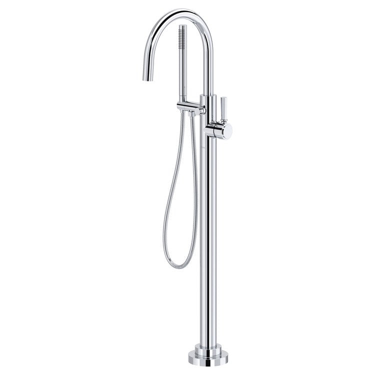 Tub Filler San Giovanni with Handshower 1 Lever Polished Chrome Floor Mount 12 Gallons per Minute - Image 2